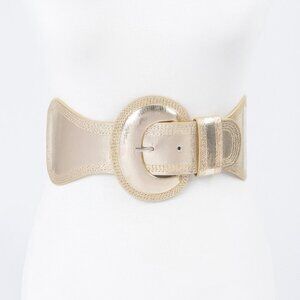Metallic Faux Leather Metallic Elastic Belt